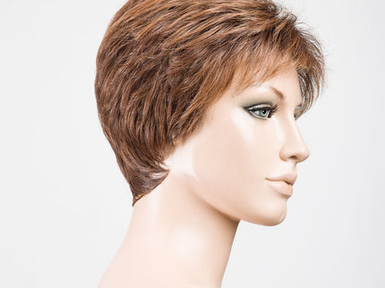Peluca Sun Mono de Ellen Wille, color Chocolate Rooted, vista lateral en maniquí