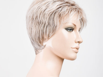 Peluca Sun Mono de Ellen Wille, color Metallic Blonde Rooted, vista lateral en maniquí