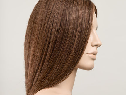 Peluca Supreme Plus Deluxe de Ellen Wille, color Chocolate Mix, vista lateral en maniquí