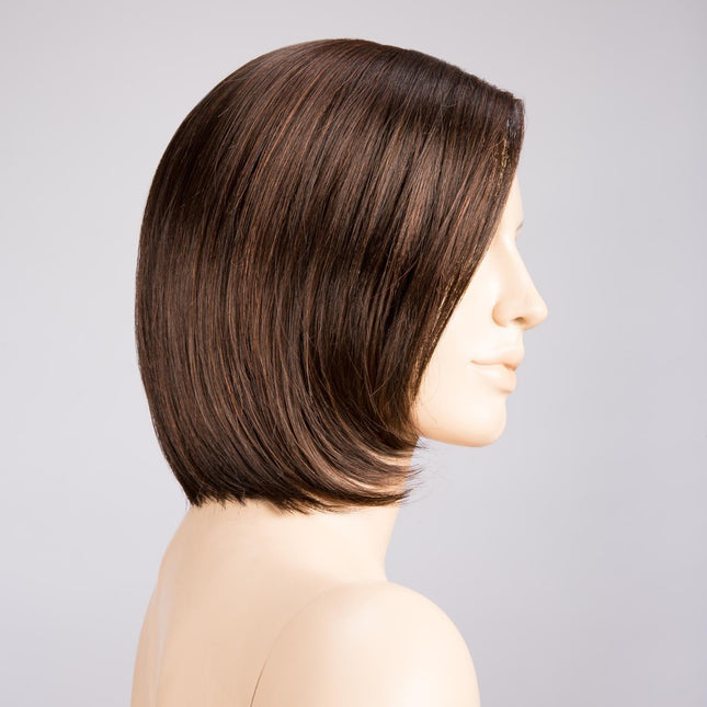 Peluca Elite Mono Part de Ellen Wille, color Darkchocolate Mix, vista lateral en maniquí