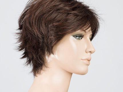 Peluca Flip Mono de Ellen Wille, color Darkchocolate Mix, vista lateral en maniquí