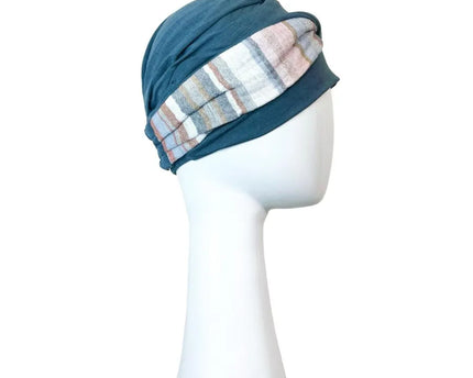 Pañuelo Oncológico ELEGANCE MEDITERRANEO ACERO | Carebell