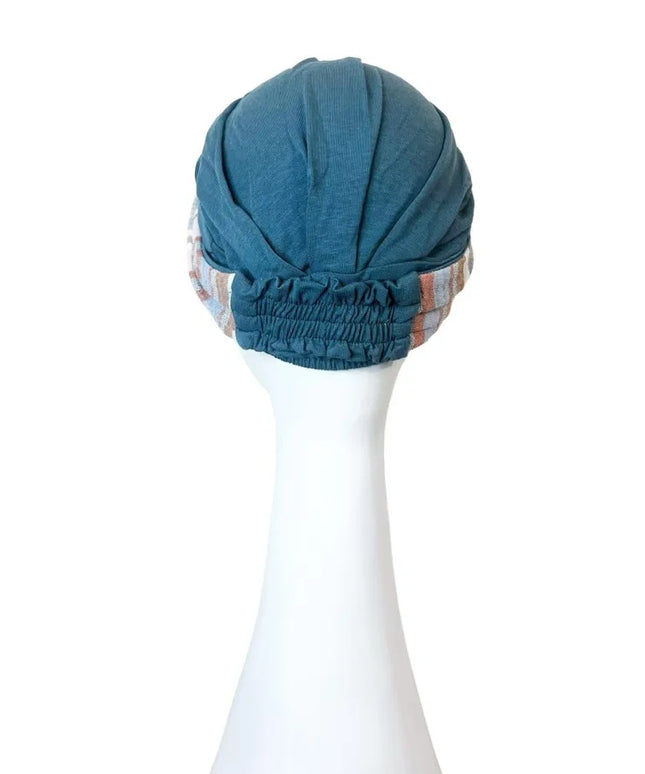 Pañuelo Oncológico ELEGANCE MEDITERRANEO ACERO | Carebell