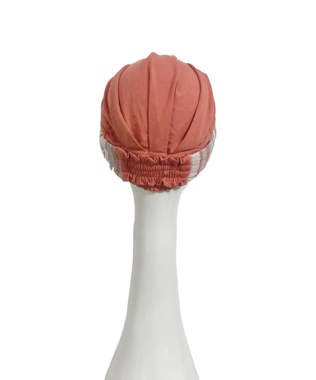 Pañuelo Oncológico ELEGANCE MEDITERRANEO CORAL | Carebell