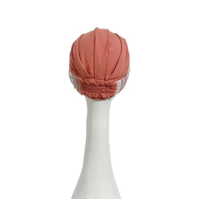 Pañuelo Oncológico ELEGANCE MEDITERRANEO CORAL | Carebell