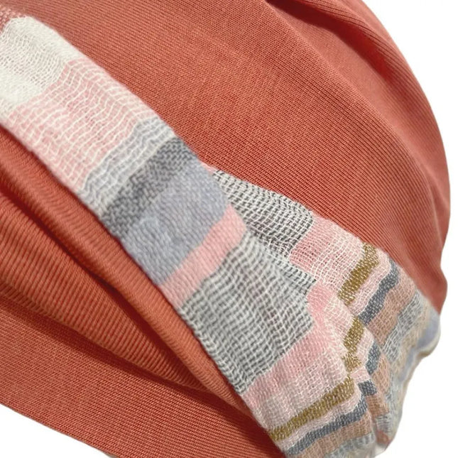 Pañuelo Oncológico ELEGANCE MEDITERRANEO CORAL | Carebell