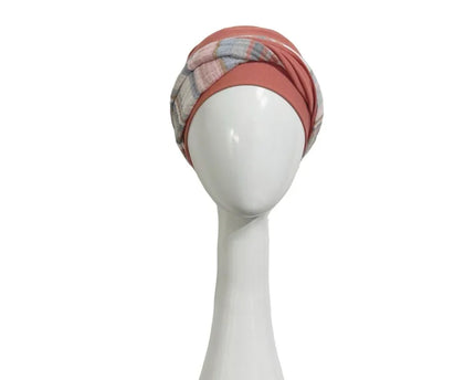 Pañuelo Oncológico ELEGANCE MEDITERRANEO CORAL | Carebell