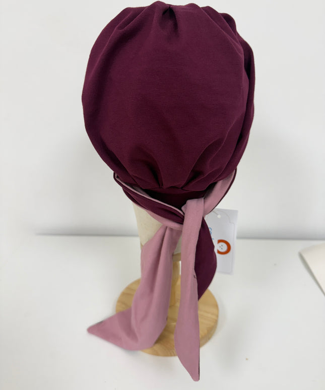 Pañuelo oncológico Martina Borgoña Carla Bedia — fotografía 10