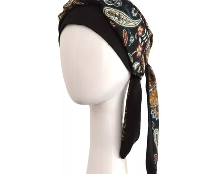 Pañuelo Oncológico SMOOTH BLACK CACHEMIRE | Carebell