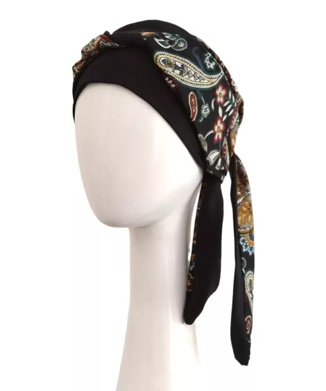 Pañuelo Oncológico SMOOTH BLACK CACHEMIRE | Carebell