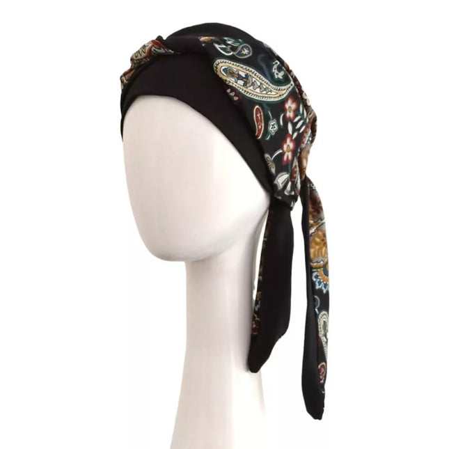 Pañuelo Oncológico SMOOTH BLACK CACHEMIRE | Carebell