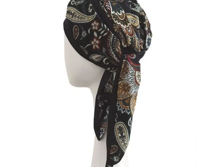 Pañuelo Oncológico SMOOTH BLACK CACHEMIRE | Carebell