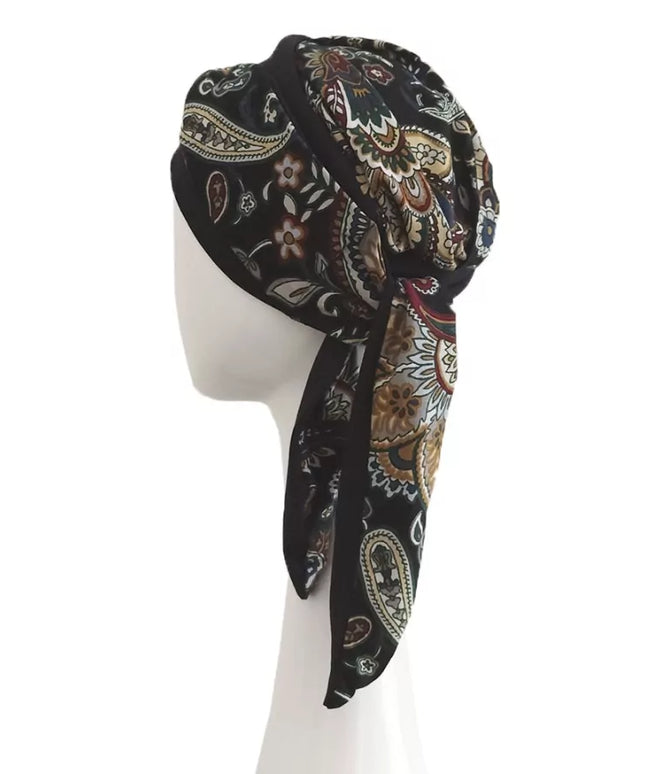 Pañuelo Oncológico SMOOTH BLACK CACHEMIRE | Carebell