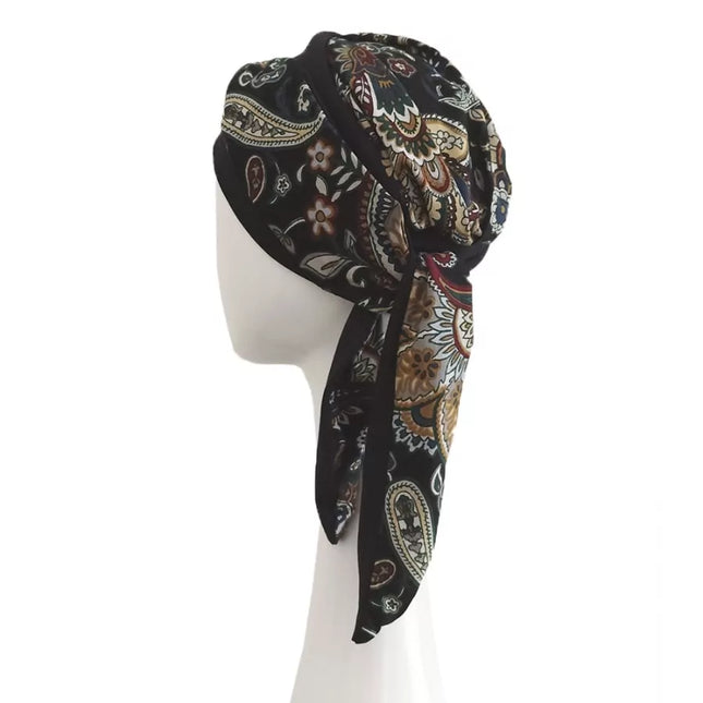 Pañuelo Oncológico SMOOTH BLACK CACHEMIRE | Carebell