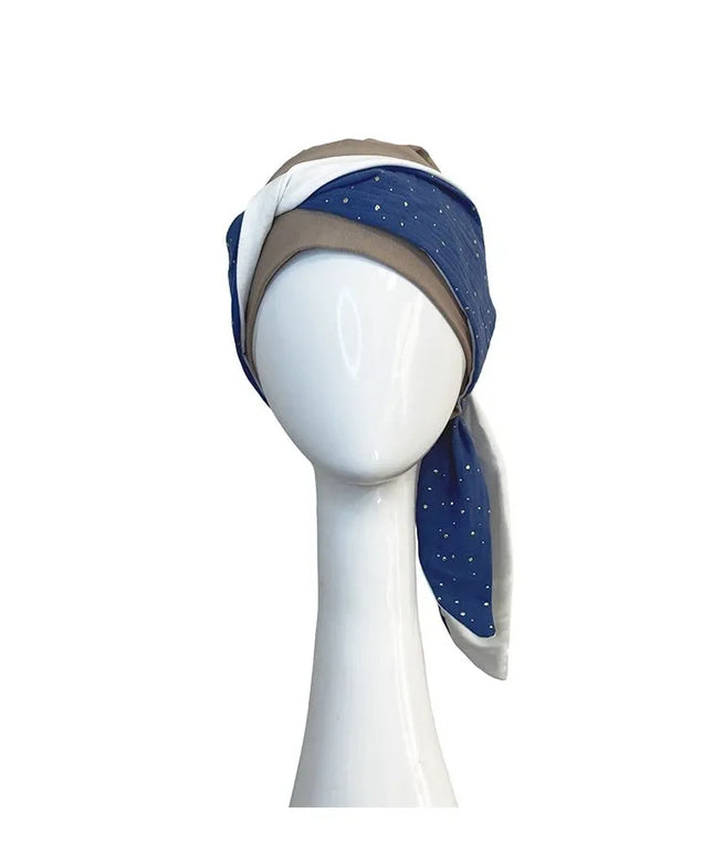 Pañuelo Oncológico SMOOTH BLUE GOLD | Carebell