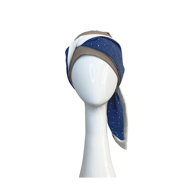 Pañuelo Oncológico SMOOTH BLUE GOLD | Carebell