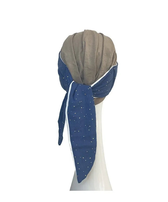 Pañuelo Oncológico SMOOTH BLUE GOLD | Carebell