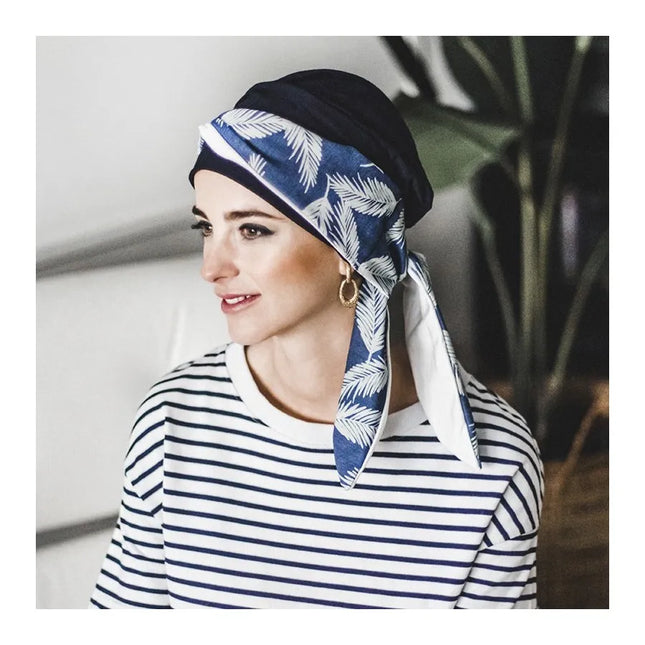 Pañuelo Oncológico SMOOTH DENIM PALMS | Carebell