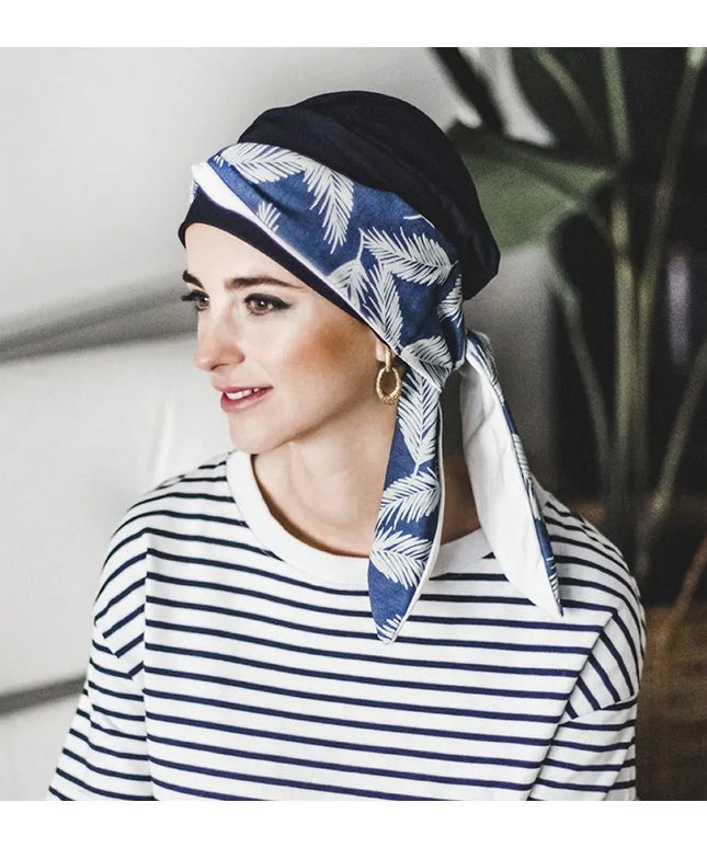 Pañuelo Oncológico SMOOTH DENIM PALMS | Carebell
