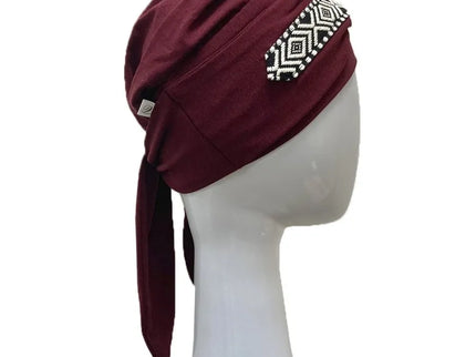 Pañuelo Oncológico SMOOTH IKAT BURDEOS | Carebell