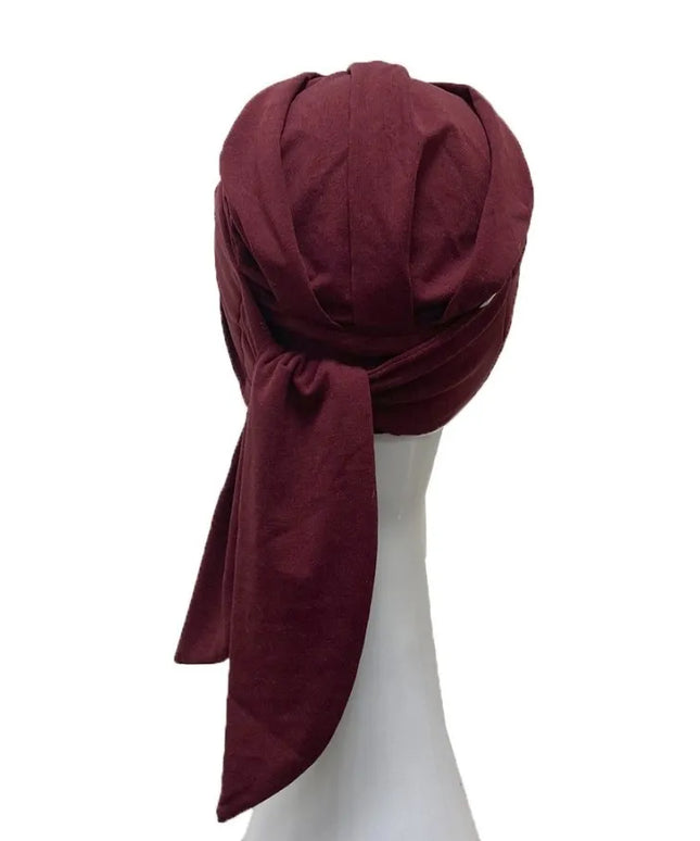 Pañuelo Oncológico SMOOTH IKAT BURDEOS | Carebell