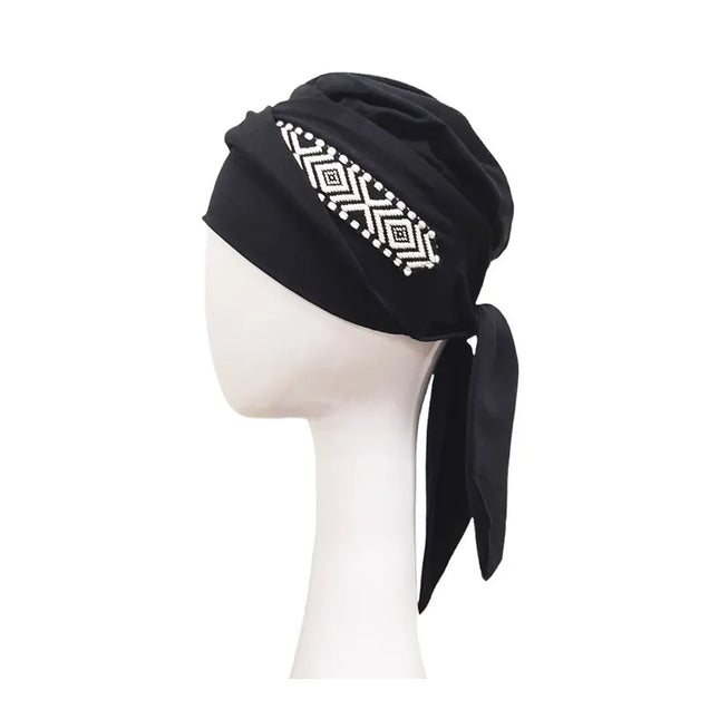 Pañuelo Oncológico SMOOTH IKAT NEGRO | Carebell