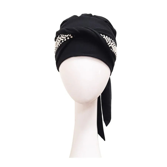Pañuelo Oncológico SMOOTH IKAT NEGRO | Carebell