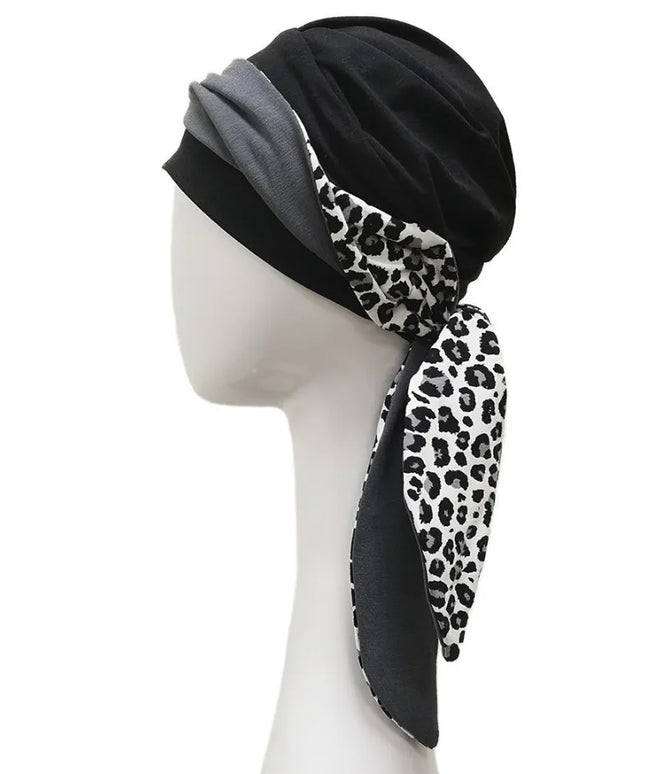 Pañuelo Oncológico SMOOTH LEOPARD GREY | Carebell