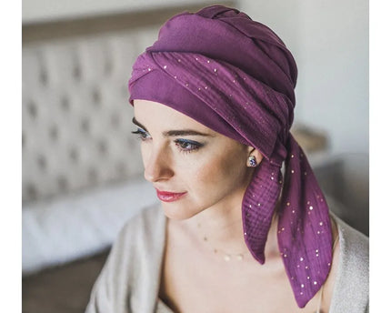 Pañuelo Oncológico SMOOTH MALVA GOLD | Carebell