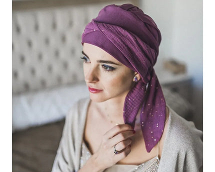 Pañuelo Oncológico SMOOTH MALVA GOLD | Carebell