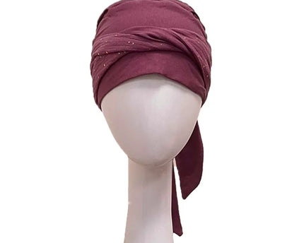 Pañuelo Oncológico SMOOTH MALVA GOLD | Carebell