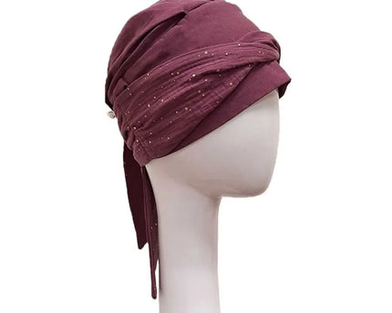 Pañuelo Oncológico SMOOTH MALVA GOLD | Carebell