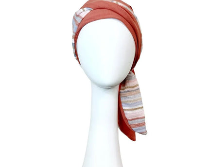 Pañuelo Oncológico SMOOTH MEDITERRANEO CORAL | Carebell