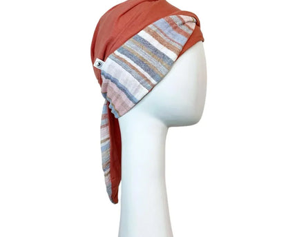 Pañuelo Oncológico SMOOTH MEDITERRANEO CORAL | Carebell