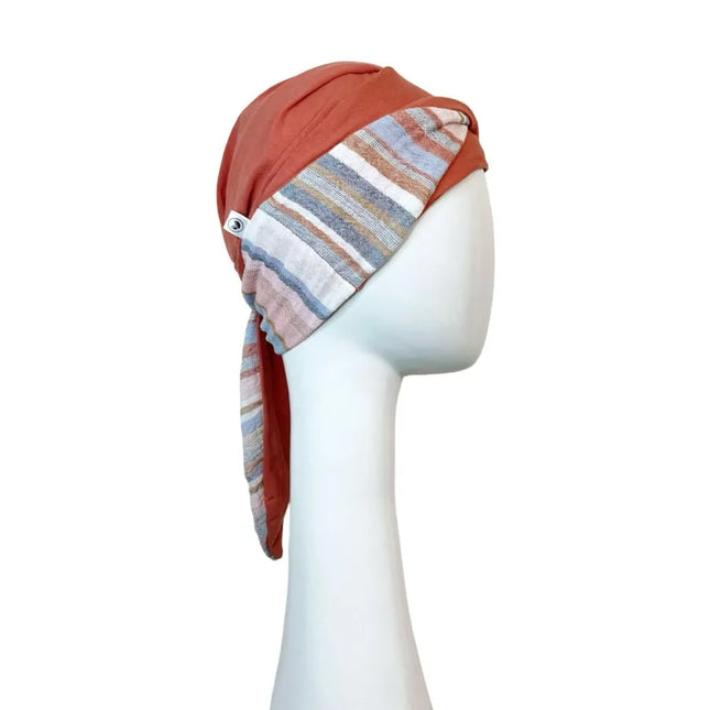 Pañuelo Oncológico SMOOTH MEDITERRANEO CORAL | Carebell