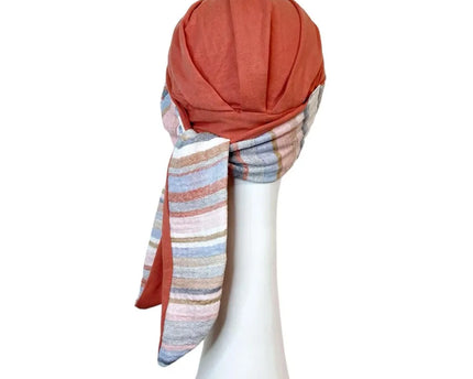Pañuelo Oncológico SMOOTH MEDITERRANEO CORAL | Carebell