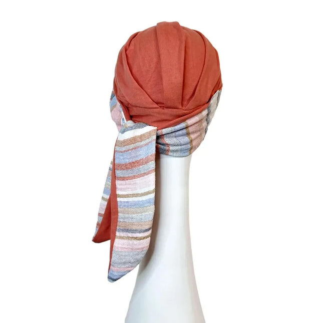 Pañuelo Oncológico SMOOTH MEDITERRANEO CORAL | Carebell