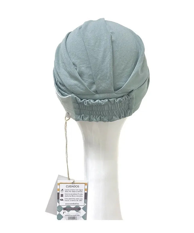 Pañuelo oncológico ELEGANCE AGUAMARINA GOLD | Carebell