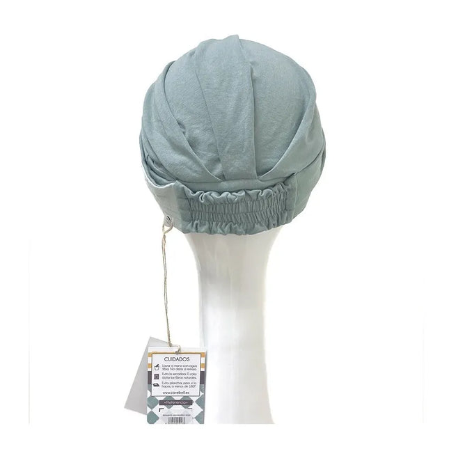 Pañuelo oncológico ELEGANCE AGUAMARINA GOLD | Carebell