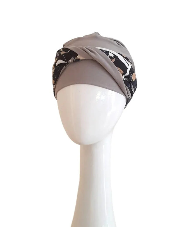 Pañuelo Oncológico ELEGANCE BLACK ABSTRACT | Carebell