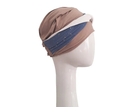 Pañuelo Oncológico ELEGANCE BLUE GOLD | Carebell