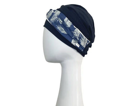 Pañuelo Oncológico ELEGANCE DENIM PALMS | Carebell