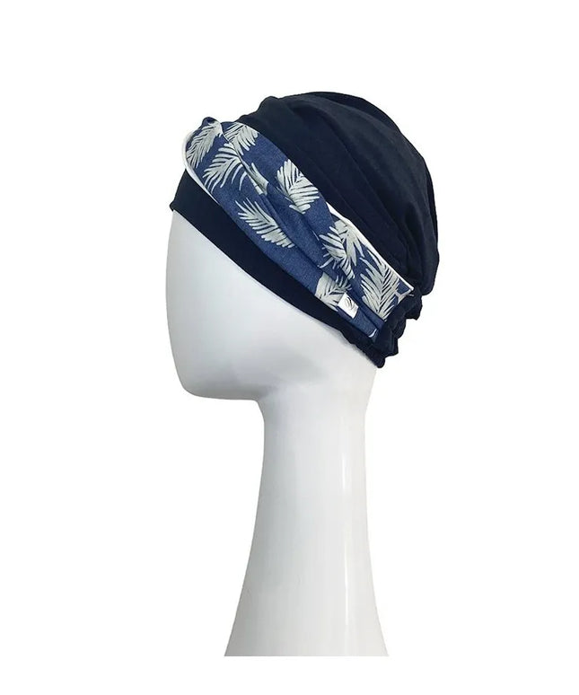 Pañuelo Oncológico ELEGANCE DENIM PALMS | Carebell