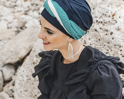 Pañuelo Oncológico ELEGANCE TURQUESA | Carebell