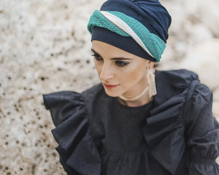 Pañuelo Oncológico ELEGANCE TURQUESA | Carebell