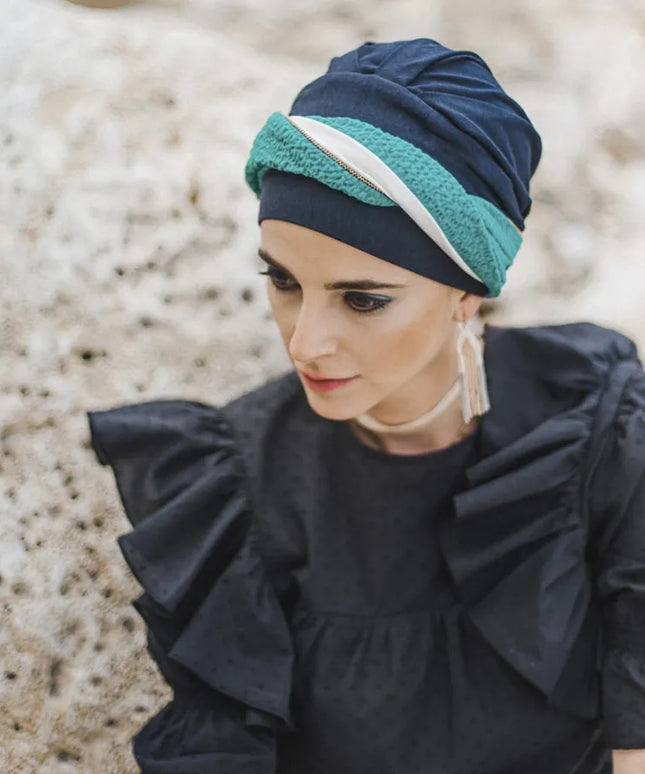 Pañuelo Oncológico ELEGANCE TURQUESA | Carebell