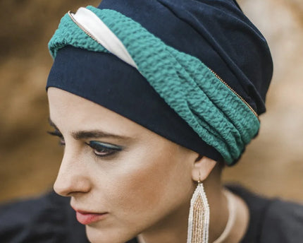 Pañuelo Oncológico ELEGANCE TURQUESA | Carebell