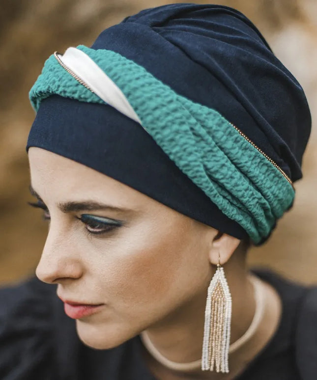 Pañuelo Oncológico ELEGANCE TURQUESA | Carebell