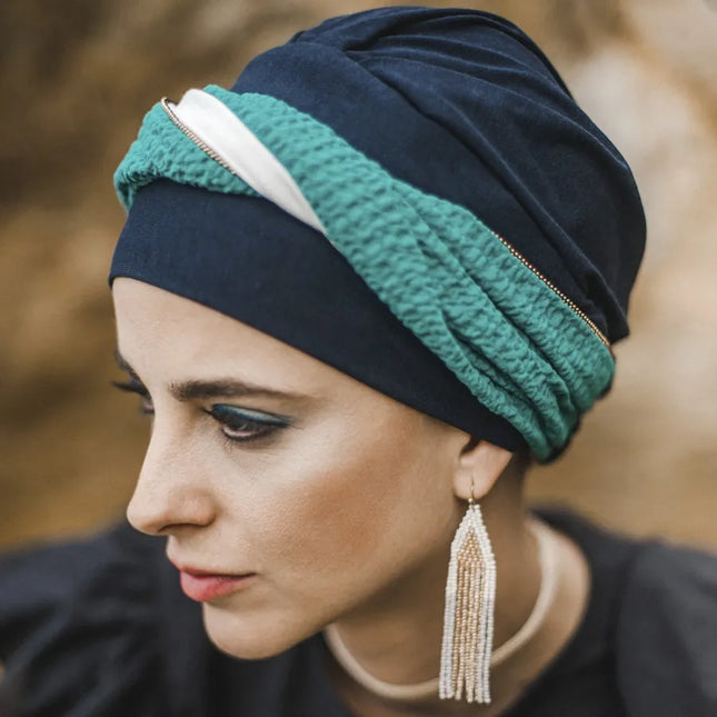 Pañuelo Oncológico ELEGANCE TURQUESA | Carebell