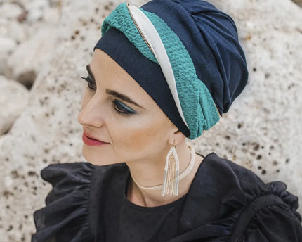 Pañuelo Oncológico ELEGANCE TURQUESA | Carebell